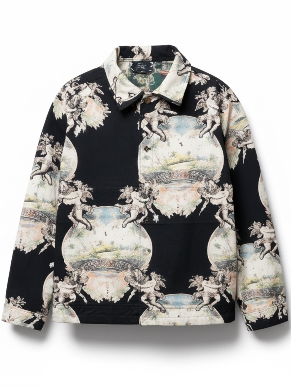 Rebel Vengeance Tapestry Jacket w/ A Cherub & Oasis Print Men’s Size Large NWT